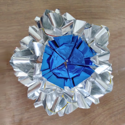Blue diamond origami