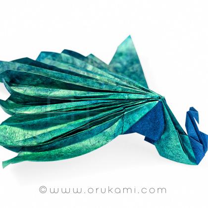 Origami Seated Peacock by Himanshu Agrawal