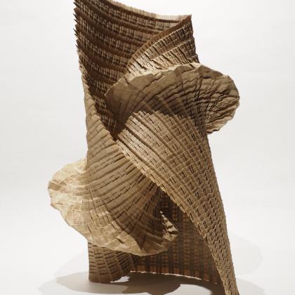 Spiral column, 2020. Elephant hide paper, 35x20x20cm.