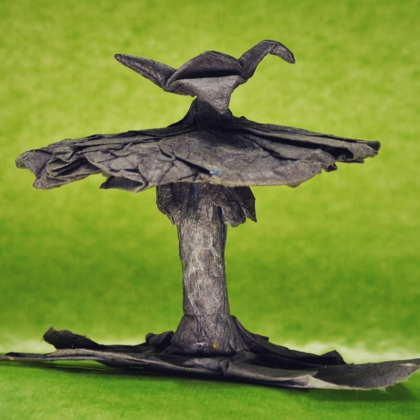 Crane on mushroom