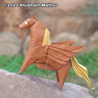 Origami Winged Horse by Shubham Mathur