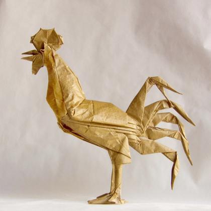 Rooster by Eric Joisel folded by Pere Olivella