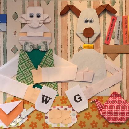 Wallis & Gromit - another nod to Bristol - the home of Aardman Animations. This piece was folded for a private commission
