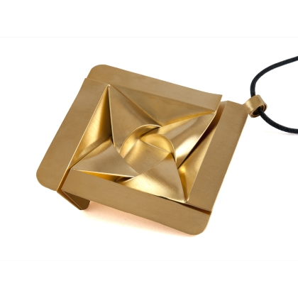 Hilula Pendant, gold plated brass