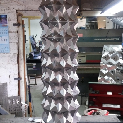 Metal Lamp, hand folded